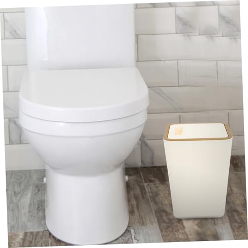 Caneca de basura pequeña Zerodeko 10.5L crema con tapa miniatura 4