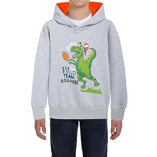 Boys Girls Hoodies Kids Boy Hoodies Crewneck Hooded Sweatshirts Long Sleeve Dinosaur Pullover (Dark Gray, 6-7 Years)3