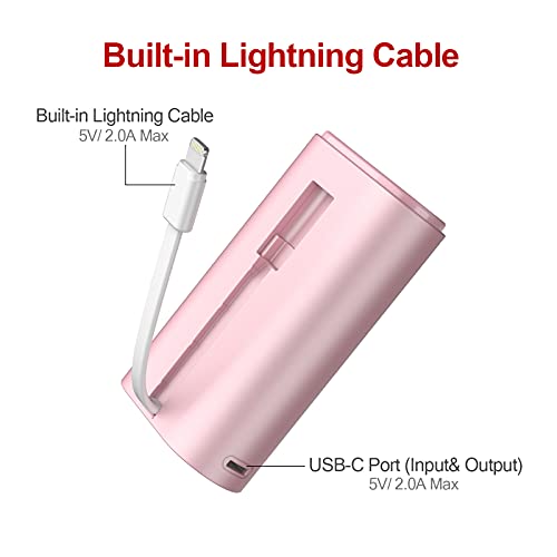 Iwalk Portable Charger 9000Mah Ultra-Compact Power Bank With Built-In Cable, Samll External Battery Pack Compatible With Iphone 14/14 Plus/14 Pro Max/13/13 Mini/13 Pro Max/12/12/Pro/11/Xr/Xs/X/8/7/6 #TOP2