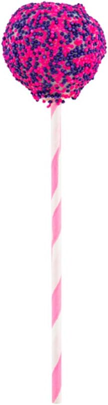 Restaurantware 5.9 Inch Cake Pop Sticks 100 Durable Lollipop Sticks - Sturdy Multipurpose Pink Spirals Paper Colored Cake Pop Sticks Food Grade For Desserts Or Crafts