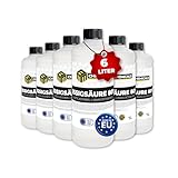 MRM Chemicals - 6 x 1L Essigsäure 80% – Hochkonzentrierte Essigessenz – Chemischer Rohstoff für Gewerbe, Synthesen & technische Anwendungen – EU-Qualität