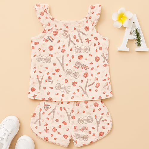 Image of Kidbea Girls' Cotton Dresses | Soft, Breathable Casual & Trendy Outfits for Kids | Sleeveless & Ruffle Sleeve Styles with Multiple Cute Prints