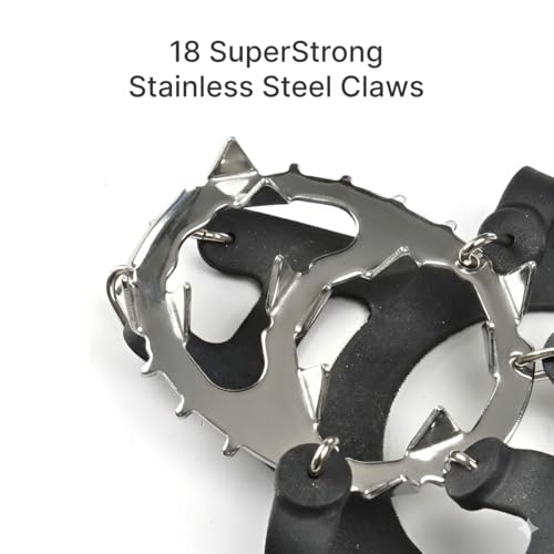 Image of Jungle Theory GripXtreme Ice Crampons - 18 Spike Anti-Slip Shoe Grips for Snow, Ice & Trekking | Steel Cleats for Shoes & Boots | Hiking Accessories for Men & Women