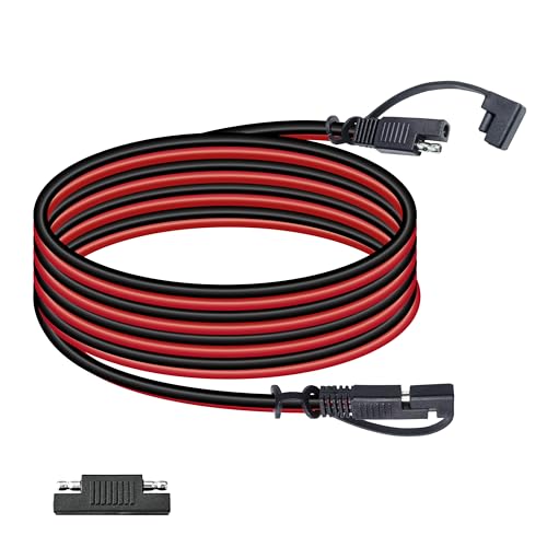 BFXM 16AWG 12FT Battery Charger Cable SAE to SAE Terminal Quick Disconnect Harness 2 Pin Connectors Extension Cables Cord for Car Motorcycle Solar Panel