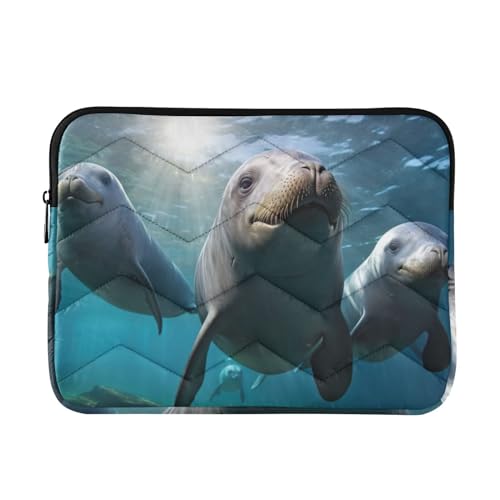 Funda para portátil de 13-14 pulgadas impermeable con diseño de sellos