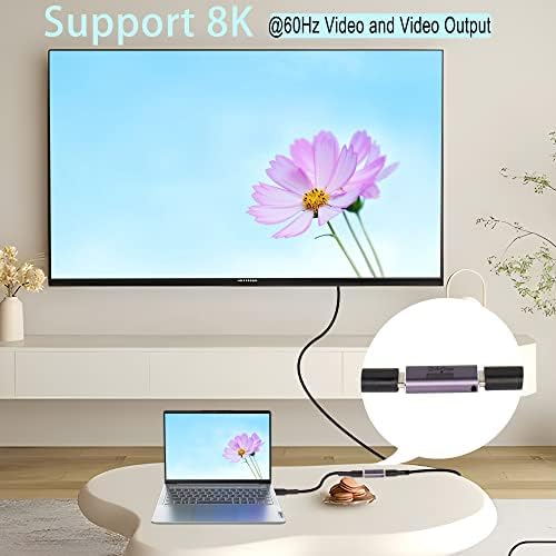 QIANRENON 240 W 40 Gbps USB4.0 C Żeńska na żeńską Adapter Złącze przedłużacza Type C 4.0 Żeński Złącze przedłużające, Wskaźnik LED, obsługuje transmisję audio