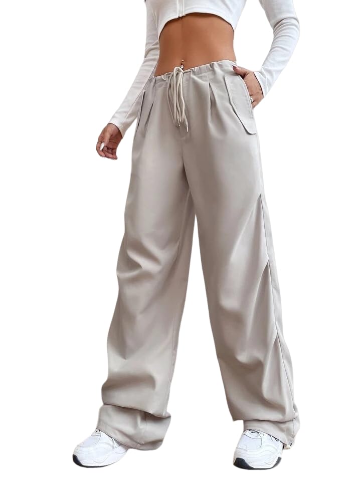 Women Loose Fit High-Rise Cargos Trousers