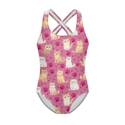 Image of Girls One Piece Swimsuits Sleeveless Lightweight Bathing Suit Beach Swim Suit Quick Dry Swimwear 5-14 Y