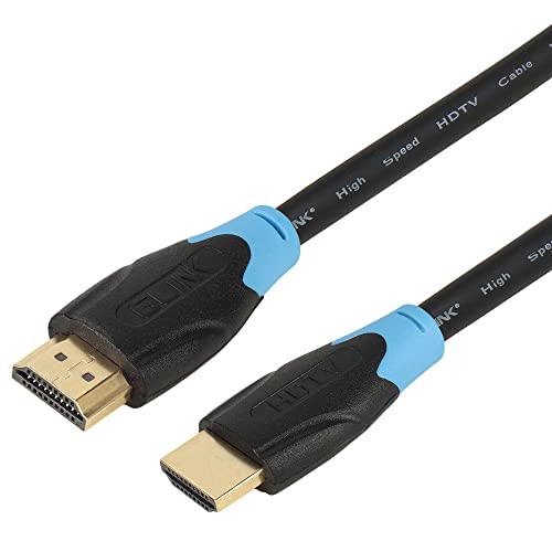 Image of GLINK PRO SERIES Gold-Plated SOFT-PVC High-Speed HDMI Cable with ARC (10M. / 30 FT.) | Supports Ethernet 1.4V, 3D, 4K video,1080P, 33FT (Black /Blue)
