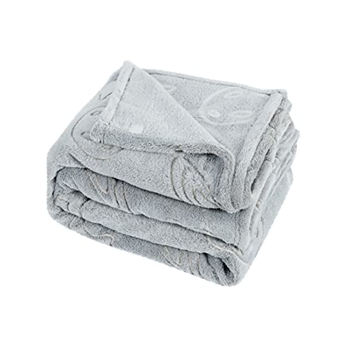 IKFIVQD Manta cálida de invierno que brilla en la oscuridad con patrón de dibujos animados, manta clásica retro brillante idea de regalo (gris, XL) Cover