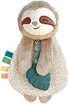 Itzy Ritzy - Itzy Lovey y compris l'adolescente - Baby Lovey avec l'adolescence, Rubans texturés & Attaches - Caractéristiques Son de ride, tissu Sherpa et peluche Minky (Sloth)