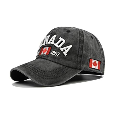 XibeiTrade Vintage Canada Maple Baseball Cap Women Men Cotton Sports Outdoor Casual Sun Hat (Black) Cover