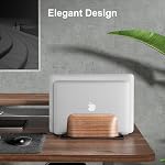 UPERGO Vertical Laptop Stand, Dual Slot Wood Holder for Desk - Image 4