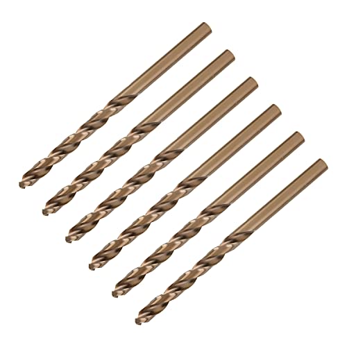 Utoolmart ツイストドリル ドリル セット ツイストドリルビット ドリル径5.2mm 全長85mm シャンク径5.2mm 6個入り 麻花ドリルビットセット 鉄工用ドリルド 電動ドリルビット ドリル刃セット高速度鋼工具 HSSビット 掘削工具 穴あけ DIY 電動工具 シャンパン