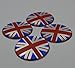 4X Union Jack UK Flag Wheel Center Cap Cover Compatible with Mini Coopers R50 R51 R52 R53 R55 R56 R57 R58 R59 R60 R61 F55 F56 with 2 inches Center Cap Emblem