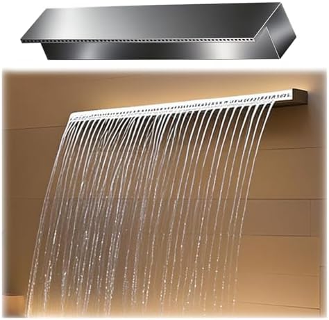 Customizable 48in Pool Waterfall Spillway Kit - Decorative Outdoor Fountain for Garden, Patio & Swimming Pools - Overflow Outlet with Pipe Connector