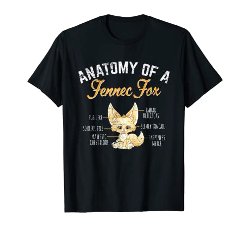 Anatomia Di Un Fennec Fox Carino Fox Amante Kawaii Fennec Volpi Maglietta