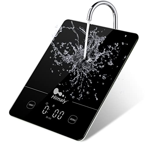 himaly Bilancia da Cucina, 5Kg/1g Bilancia Elettronica Digitale Alta Precisione Misurazione Display LED Multifunzione da Cucina e Acciaio Inossidabile Usato Come Sveglia