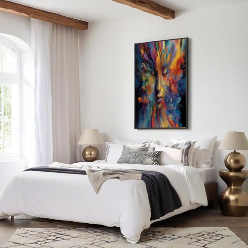 Lienzo azul oscuro de 80x120cm para transformar las paredes de tu sala de estar 3