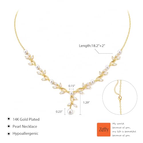 Image of Zeffy Pearl Necklace 4MM /6MM /8MM Dainty Round Imitation Pearl Choker Necklace Wedding Pearl Necklace Delicate Jewelry for Women Simple Bridesmaid Jewelry Gifts