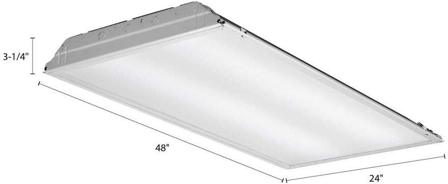 Lithonia Lighting 2x4 LED Troffer Light, Lay-in LED Troffer for Dropped Ceiling, Prismatic Lens, 4400 Lumens, 3500K Neutral White Light, 2-Foot by 4-Foot (2GTL4 4400LM LP835)