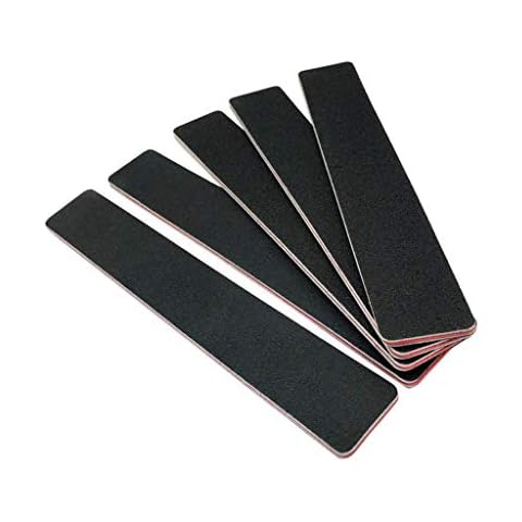 10Pcs Professional Washable Thick Nail Files Emery Board 60/60 Grit Black Nail Art Care Sanding Buffer Buffing Manicure Pedicure Tool Cover