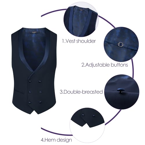 Mens Tuxedo 3 Pieces Slim Fit Suit Blazer Bead Shawl Lapel Vest Pants Wedding Prom Host Banquet Performance4