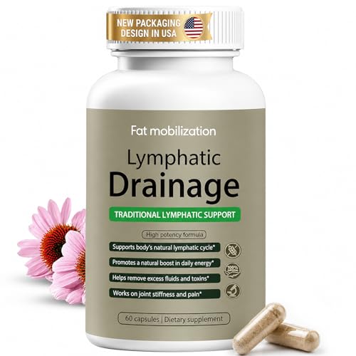 Fat mobilization Lymphatic Drainage Capsules-Lymphatic Drainage Supplements Herbal Detox & Immune Support with 8-Plant Complex Supports Fluid Balance & Promotes a Light Feeling 60 Capsules (1pc)