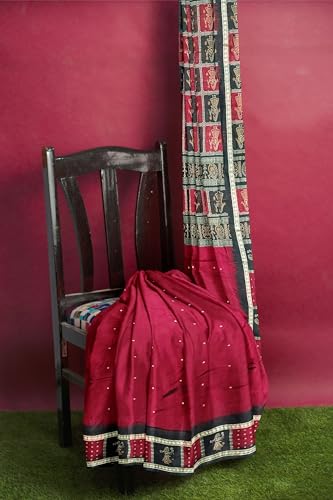 OdiKala maroon sambalpuri silk saree – image 5