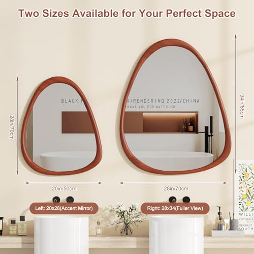 ZHUNFA Wooden Framed Vanity Mirror, 17×28 Inch Wall Mirror for Bathroom - Image 4