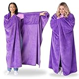 Super Blanky Wearable Blankets for Women - Mothers Day Gifts for Mom, Adult Comfy Wearable Blanket Men, Gifts for Women, Grandma Mothers Day Gift, Wife Birthday Gift Ideas - Purple Blanket