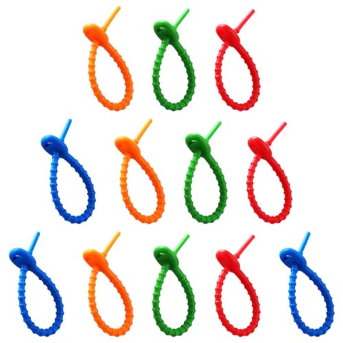 OSALADI 12 piezas organizadores ajustables de silicona para cables, reutilizables, colores surtidos para escritorio y viaje, gestión fácil de cables