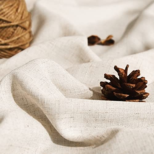 Jinchan DYMGM-3036P2C00 Beige Kitchen Curtains Linen Tier Curtains 36 Inches Farmhouse Cafe Curtains Flax Country Rustic thumb #6