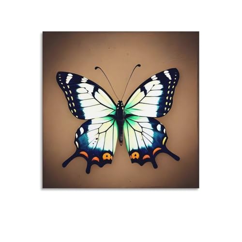 Toile murale abstraite de qualité supérieure impression moderne papillon 70x70