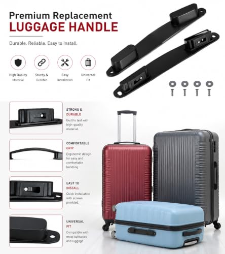 Image of Repair Replacement Luggage Pull Handle for Suitcase Trolley Bag Suitcases Handle for Luggage Parts Spare Strap Black (AT Handle, Combo of 1)