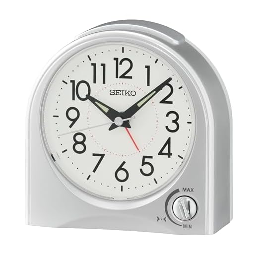 SEIKO Maris Non Ticking Desk/Alarm Clock, Silver
