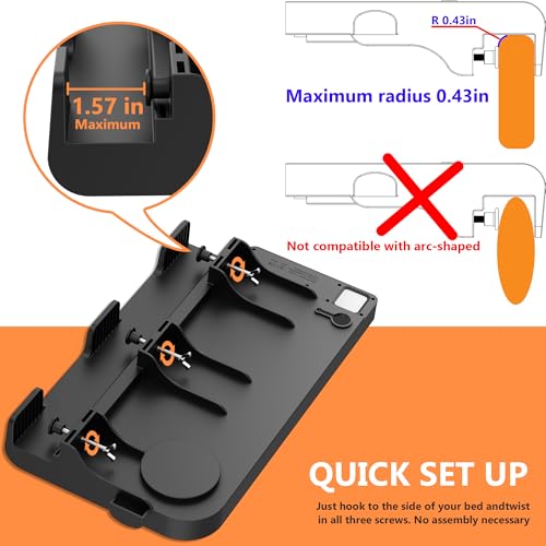 image for Hiree Bedside Shelf for Dorm Bunk Bed with USB Charging Port and AC Ou