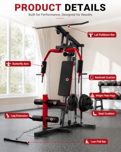Garvee Home Gym Multifunctional Full Body Strength Training Weight Machines