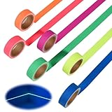 6 Stück UV Fluoreszierendes Klebeband,Neon Klebeband, Leuchtendes Klebeband,Fluoreszierendes Gaffer Tape Neon- Bunte Gewebeband für Partydeko Halloween Handwerk,Leuchtstäbe Partydeko Handwerk