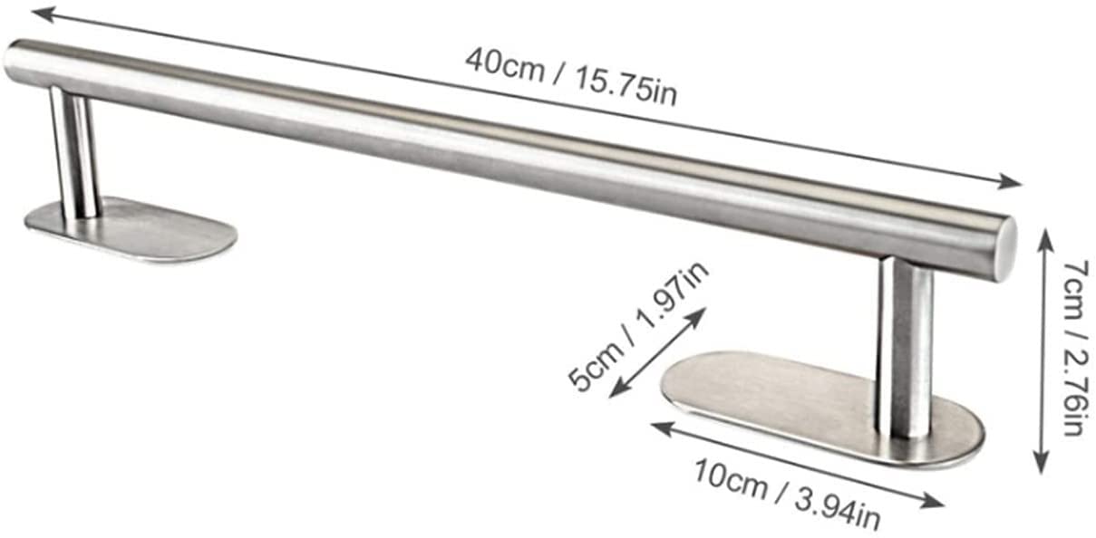 Barre Porte-Serviettes adhésive Murale pour Salle de Bain ou Cuisine, sans perçage, Support de Suspension en Acier Inoxydable (Noir)