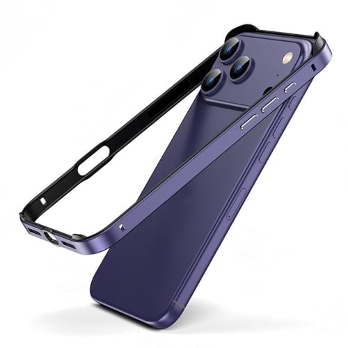 Coque silicone antichoc iPhone 16 Plus cadre métal violet