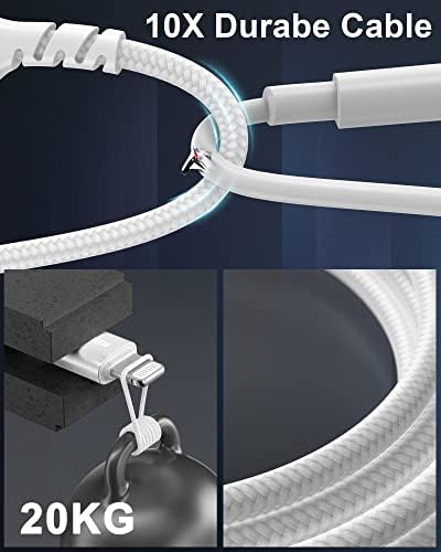 NINGKPOW iPhone Charger Cable 2M/6.6FT 2Pack Lightning Cable MFi Certified Long iPhone Charger Lead Braided iPhone Fast Charging Cable for iPhone 14 13 12 11 Pro Max Mini XR XS X 8 7 6s 6 Plus 5s 5 SE