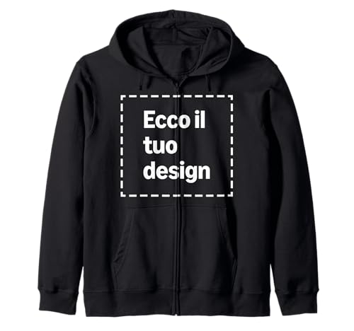Felpa Con Cappuccio E Zip Personalizzata Sul Davanti