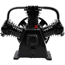 Air Compressor Pump Head, 5-HP Single-Stage Inline-Twin Replacement Air Compressor Pump 3 Cylinder Head, Single-Stage Aluminum Air Compressor Pump Replacement with 115 Max. PSI, 10-12 CFM