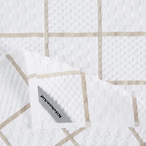 KITCHENAID Quilted Cotton Terry Cloth Oven Mitt, Pot Holder, Kitchen Towel 4-Pack Set, Heat Resistant, Silicone Grip, Gift Set, Milkshake, 16"x26", 7"x13" & 7"x10" by KitchenAid - Image 9
