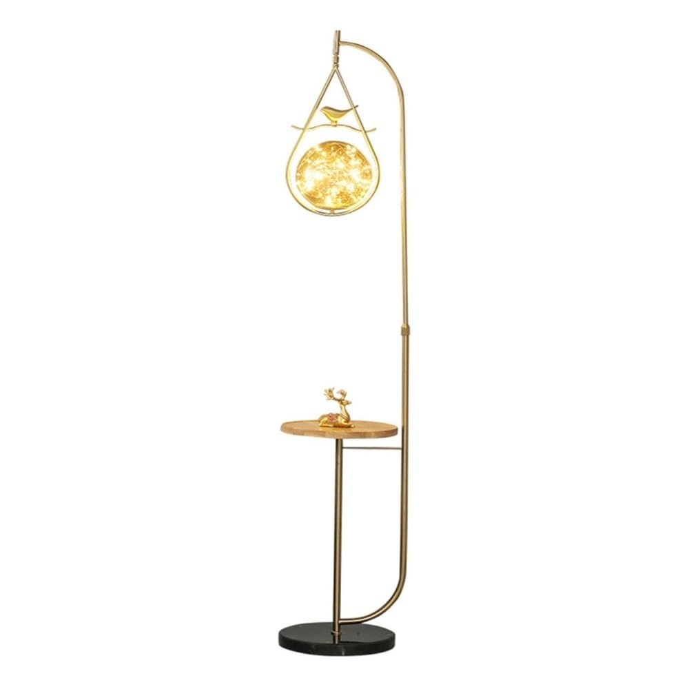 Lámpara de pie con base de mármol y elegante globo de cristal 7