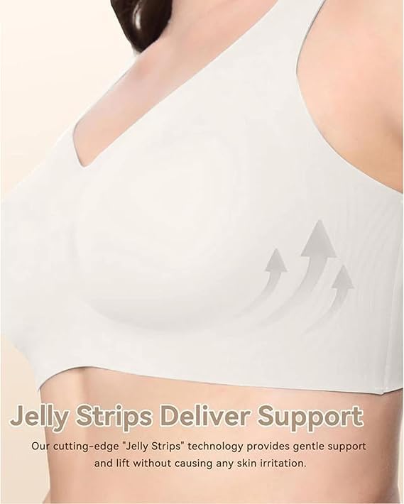 Curvera Jelly Bra, Lifting Cooling Wire-Free Minimizer Push up Jelly Bra Wide Straps Racerback Wireless Bras Plus Size4