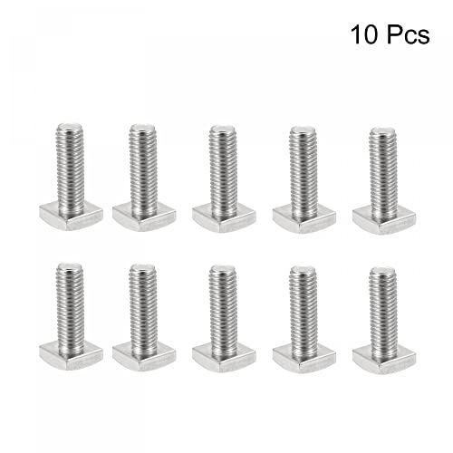Image of uxcell Square Head Bolt, 10pcs M6x20mm Fully Thread 304 Stainless Steel Grade C Square Machine Screws