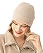 DAISHA Super Warm Cashmere Beanie Hats for Women Men,Knit Cuffed Skull Ski Cap for Outdoor,Christmas,Birthday. Beige