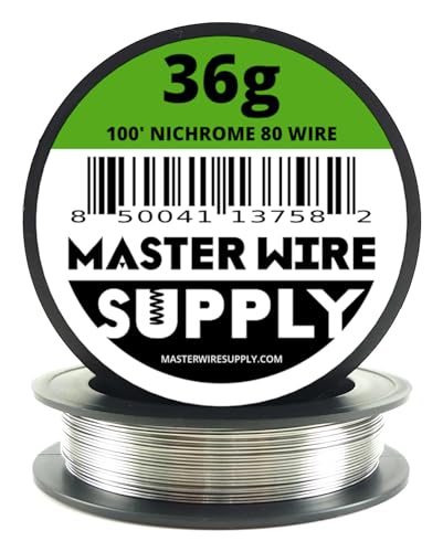 Nichrome 80-100 - 36 Gauge Wire - 100ft - 0.13mm - 0.005in - Master Wire Supply